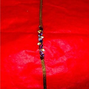 Tanzanite and cz Dimond gold plated bracelet